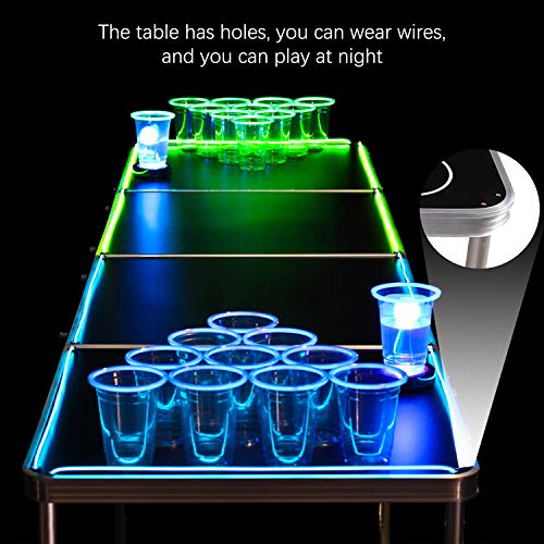 Wodesid Beer Pong Table Portable Flip Cup Table Folding Games Table Lightweight Tailgate Tables with Carrying Handles