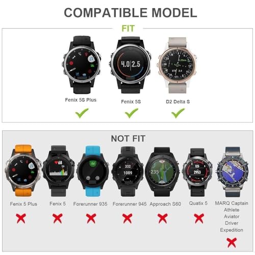 Bracelet 20mm silicone pour Garmin Fenix 7S 6S 5S
