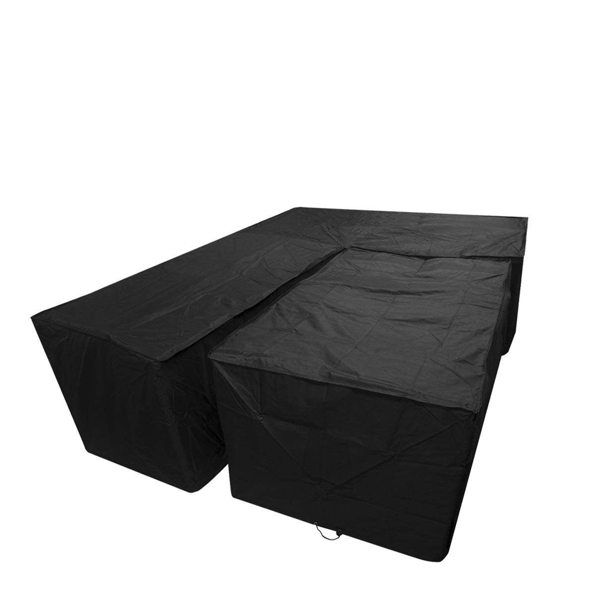 dDanke Patio Black L Shape Sofa Cover Universal Sectional Furniture Cover with Locking Rope Waterproof Dustproof 106x106x35 Inch