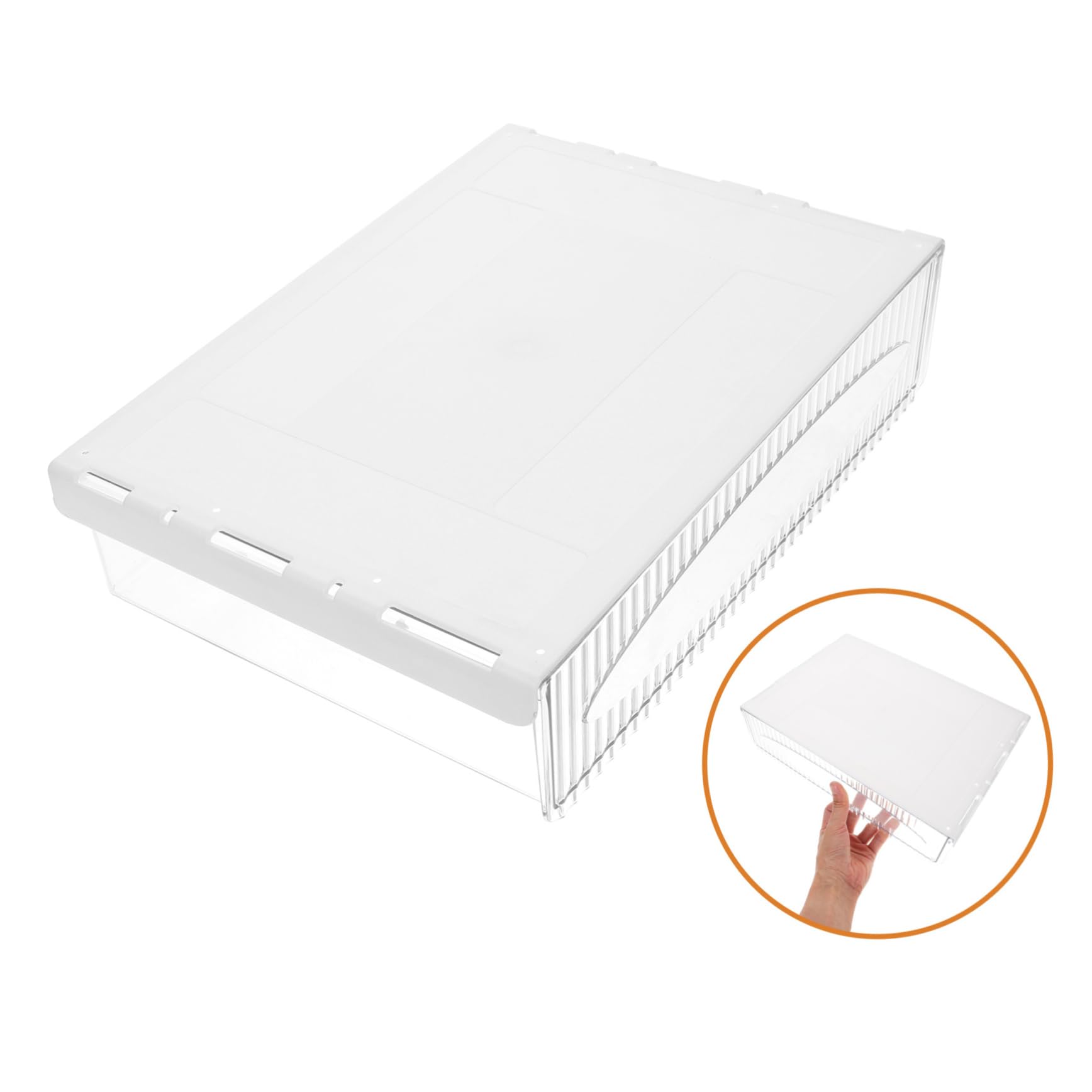 Organizer da Scrivania Sotto Tavolo Cassetto Nascosto Bianco | Plastica Resistente All'usura, Grande Capacità per Cosmetici, Adesiva per Mobili senza Foratura