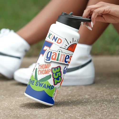 Image of Logo Brands NCAA Native 34 oz Quencher Water Bottle - | Local Icons Design | Double-Wall Insulated| Leak-Proof Lid & Built-In Straw