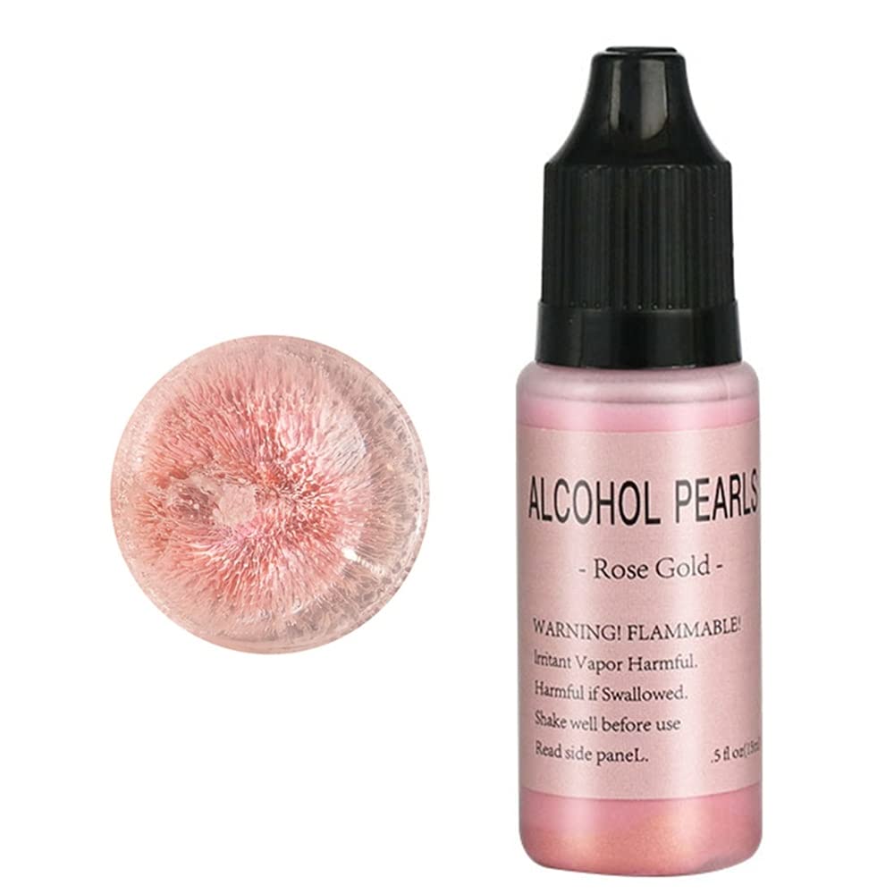 Xigaway Rose Gold Metallic Resin Pigment Resin Dye Alcohol Inks Concentrated Resin Colorant 15Ml (Rose Gold)