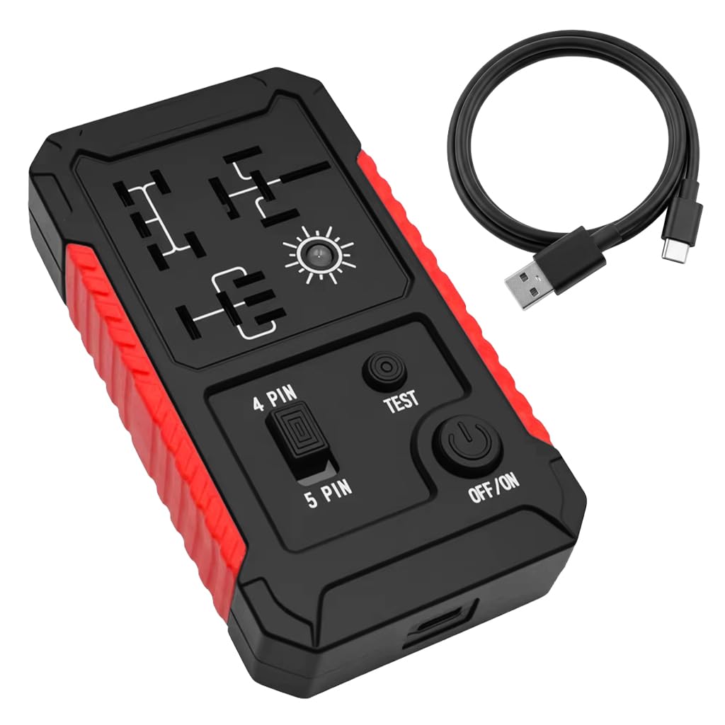 STHIRA® DC 12V Automotive Relay Tester for 4PIN and 5PIN Testing, USB Rechargeable Car Relay Voltage Tester with Switch & Light Indicator, 5V DC, 1A-2A Input, Universal Relay Tester Device-image-25