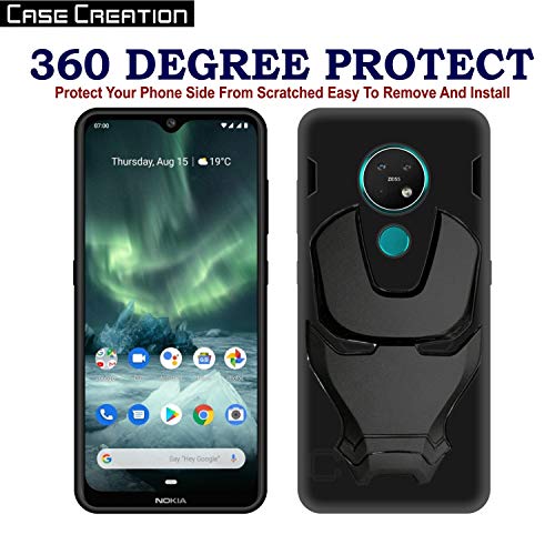 Image of COVERLY Official 3D Touch Feel Trending Real Hero Avenger Logo Mask Soft Rugged Grip Iron Man Super Power Cartoon Movie Silicone Matte Strong Back Cover for Motorola Moto G9 - Black