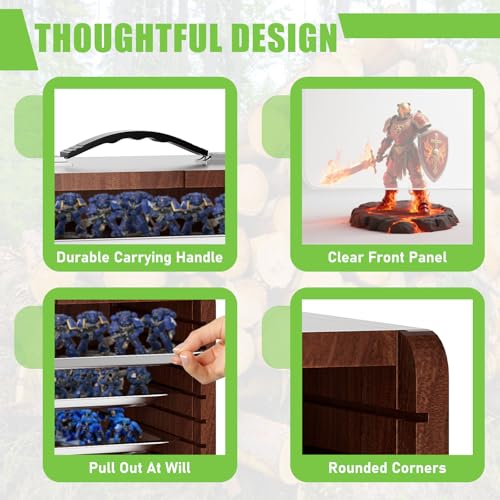 AKOZLIN Miniature Display Case Transport with Trays & Handle Reddish Brown by AKOZLIN - Image 2