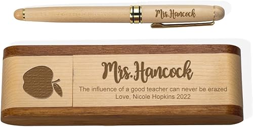 Miniatura 10 de Juego de bolígrafos y estuches de madera personalizados, bolígrafo de madera natural, regalo de cumpleañosNavidadgraduación para