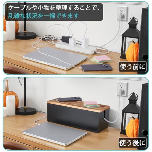 ISHU ケーブルボックス 大型 ブラック