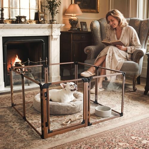 FXW AuraSpace Pro Acrylic Indoor Dog Playpen, Heavy-Duty with Met...