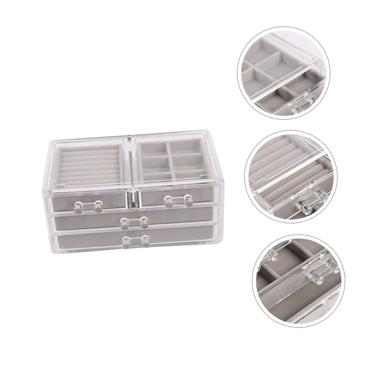 Caja de Cosméticos de Cristal Transparente Caja de Almacenamiento de Joyas Organizador para Pintalabios y Cosméticos para Dormitorio