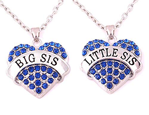 Image of Crystal Heart Necklaces Set Mom Big Sis Middle Lil Sister