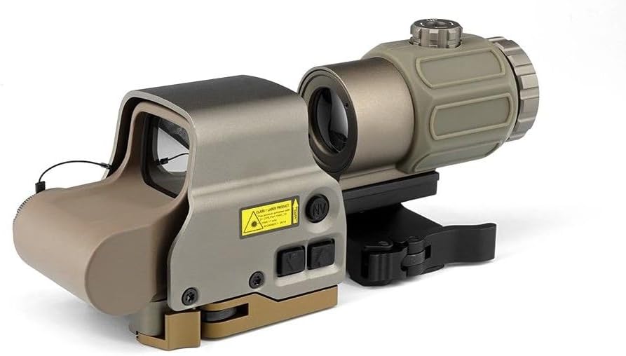558 Red Dot Sight & G33 G43 G45 3X/5X Magnifier & 2.26" FTC Mount & Riser Base with IR Switch Button NV Night Vision Function，for Night/Day Use Viewing