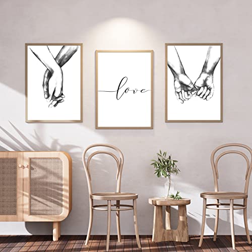 Ya en mundofriki.es: Laughhe Juego de Impresiones de Pared 3Pcs Cartel en Blanco y Negro Tomados de la Mano Imagen, Cuadros Decoración Salón Modernos Pared Pintura para Dormitorio, Sin Marco (40x50cm)