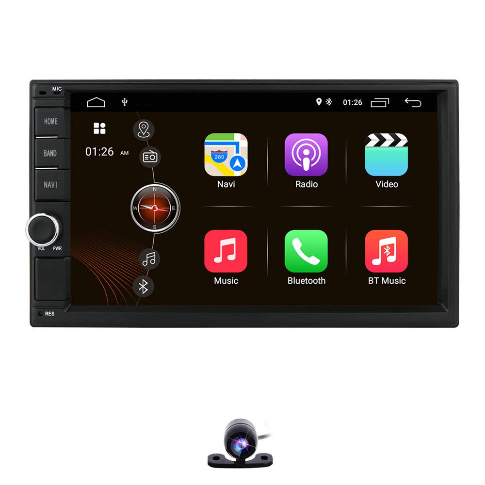 OssuretAndroid 10 OS QUAD Core 2G RAM 32G ROM GPS Stereo Double 2 Din 7 Inch Universal Radio WIFI Bluetooth Mirror Link Steering Wheel Control + Backup Camera