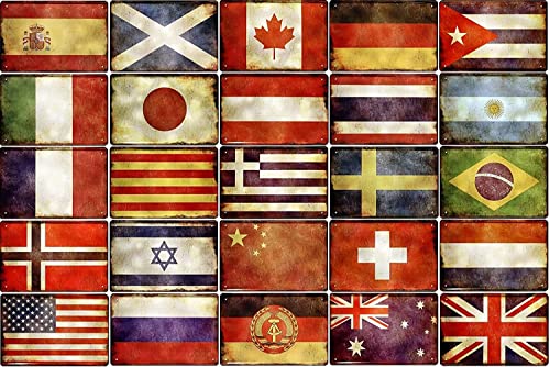 Länder Fahne Nationen National Flag Flagge Deko Blechschilder Wandschild Türschild (20 x 30 cm, Russland Rossiya 1735)