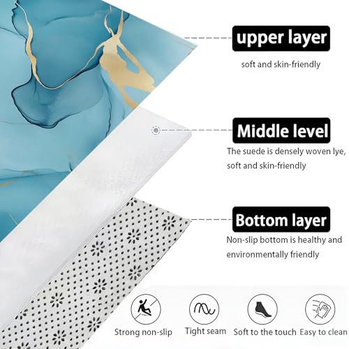 Tapis de sol antidérapant lavable 50x80cm à microfibres absorbantes marbre