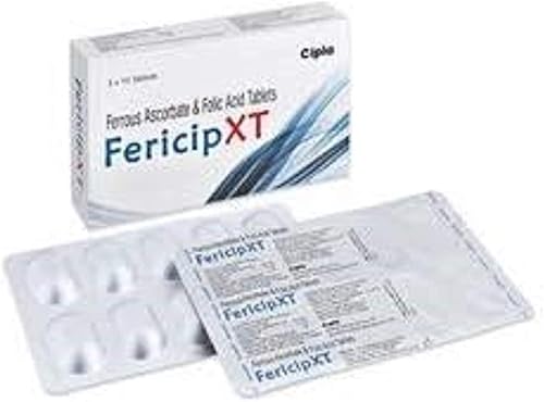 AZAZ Fericip- xt Ascorbato Ferroso y Ácido Fólico 30 Tabletas