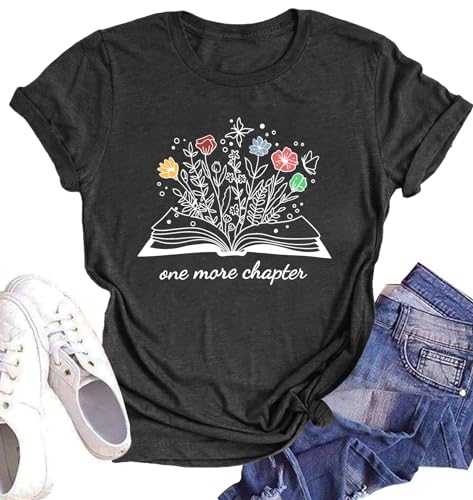 Image of Books Shirts for Women Reading T-Shirt Book Lover Tops Funny Readers Gifts Clothes Casual Librarian Tees