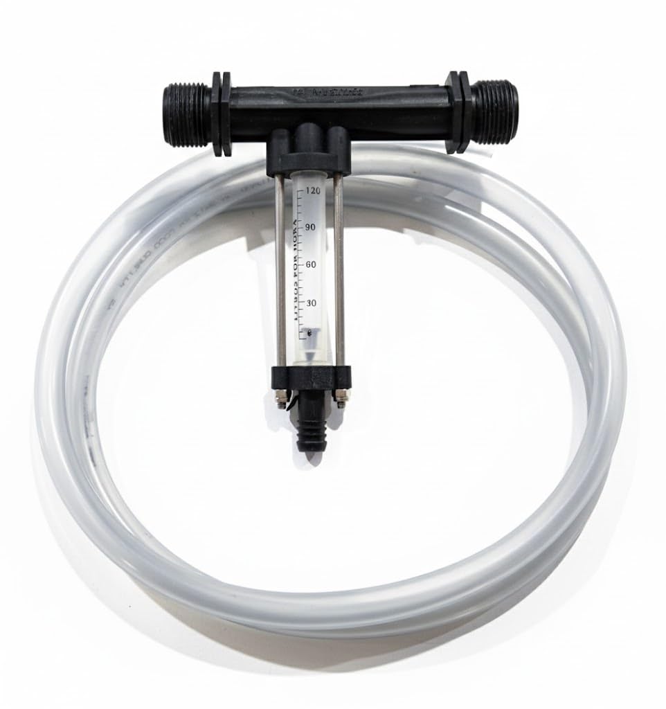 INYECTOR VENTURI de FERTILIZANTE 25Ø 2mm. Caudal máximo riego 380 l/h. Caudal máximo fertilizante 40 litros a 3 bar. Rosca macho 3/4. Injector de fertilizante profesional fabricado en España.