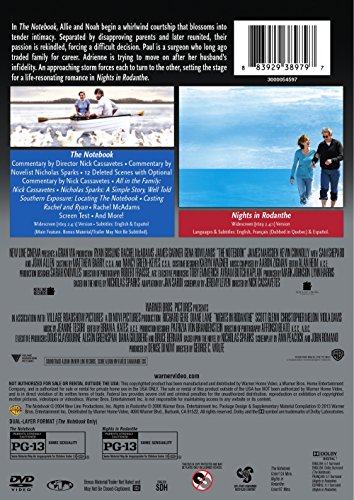 The Notebook / Nights in Rodanthe DVD Pack Películas Románticas 4