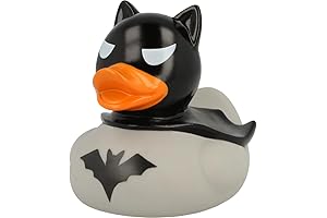 Lilalu | Dark Grey Rubber Duck Bath Toy | Ideal for Superhero...