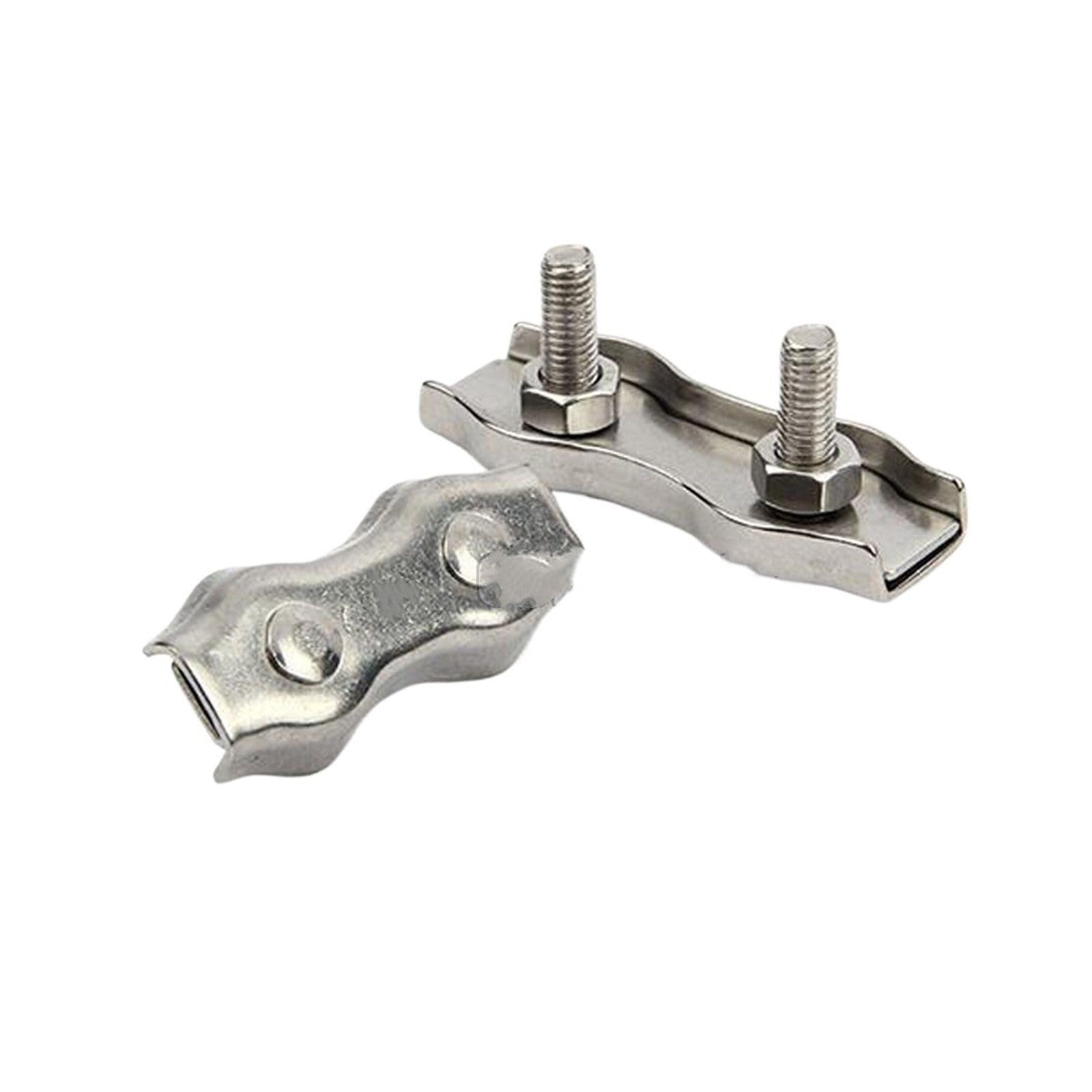 Clip di corda a filo pesante in acciaio inossidabi Morsetto for cavo a fune metallica con clip a doppio bullone in acciaio inossidabile Impugnatura semplice(M2X5pcs)