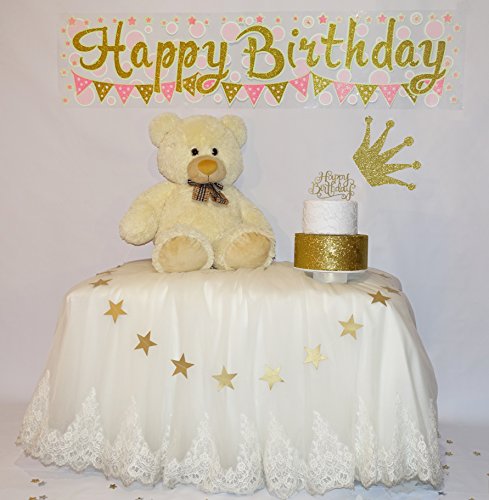 Perfesto Glow Happy Birthday Banner and 200 3D Star Stickers