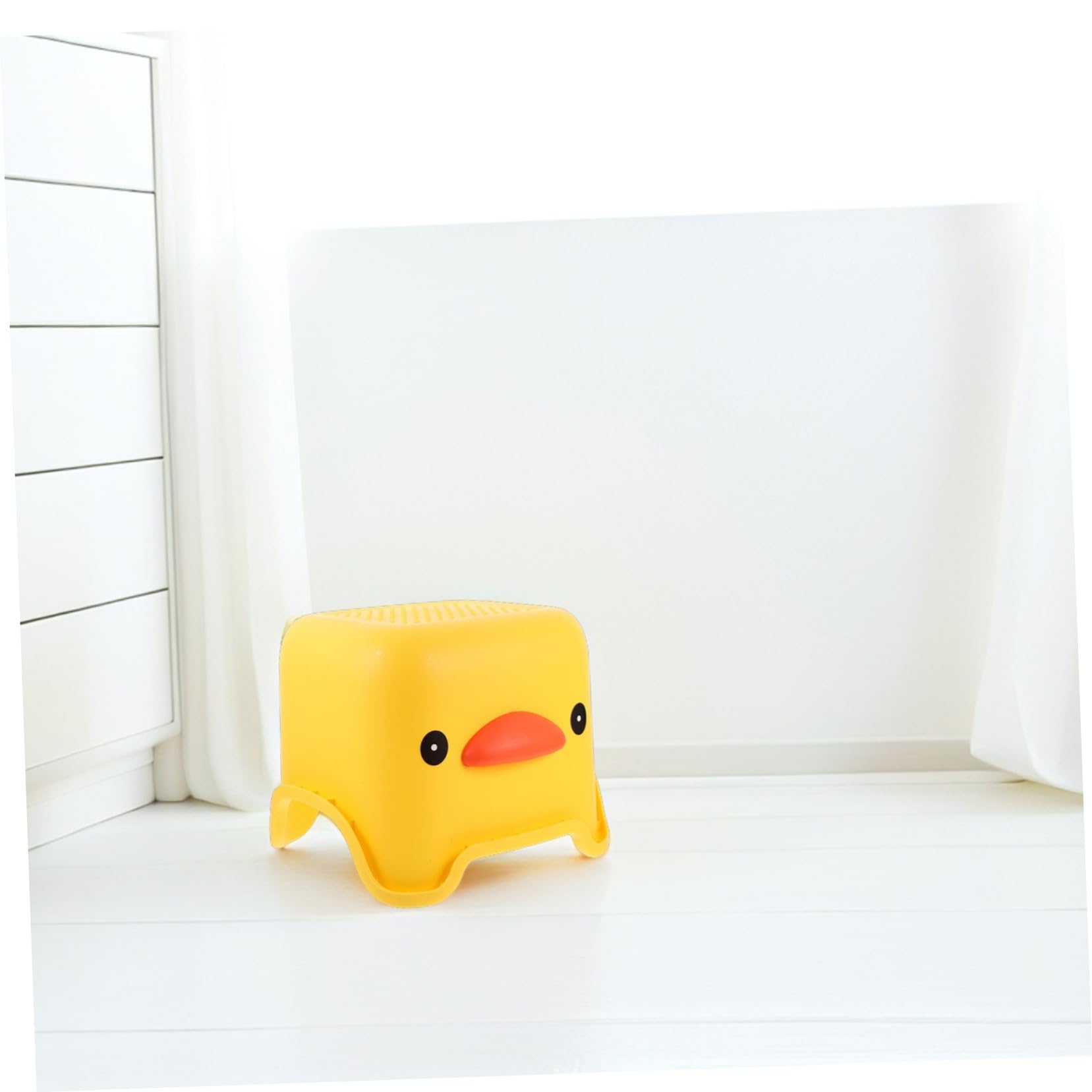 Sosoport Sgabello Per Bambini Portatile in Plastica Resistente, Sgabello Basso Quadrato Multifunzionale Per Bagno, Cucina e Camera Da Letto, Seduta Comoda e Organizer Design Papera