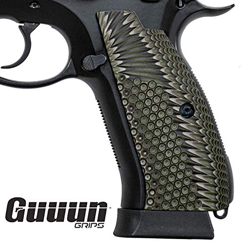 Guuun CZ 75 Grips Full Size SP-01 Shadow Tactical CZ SP01 Grips Eagle Wing Texture G10 Pistol Grips