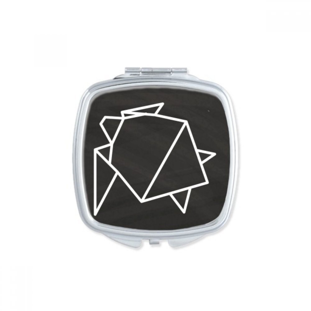 Miroir de poche origami cochon multicolore et compact pour maquillage
