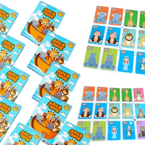 15 Jogo da Memória Infantil Biblico, Arca de Noé, Cartas Ilustrativas Didático, Kit Lembrancinha Fes