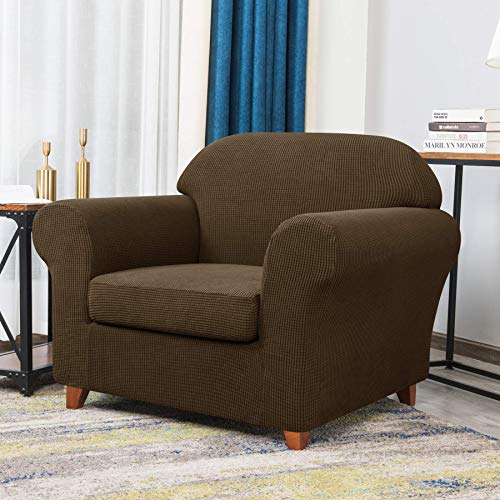 Chun Yi Small Armchair Cover And Large Couch Slipcover Set (Coffee) #TOP1