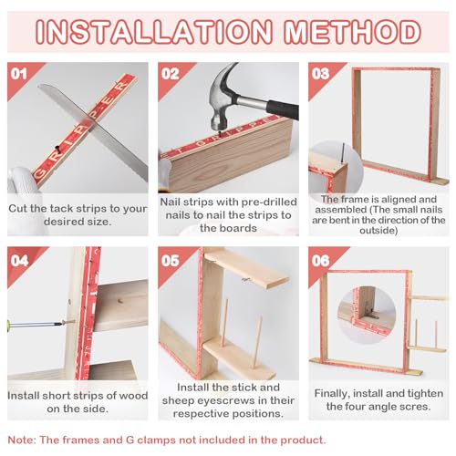 Image of 9 Pieces 15.7inch Tufting Tack Strips with Nails for Tufting Frame Rug Gripper Strip