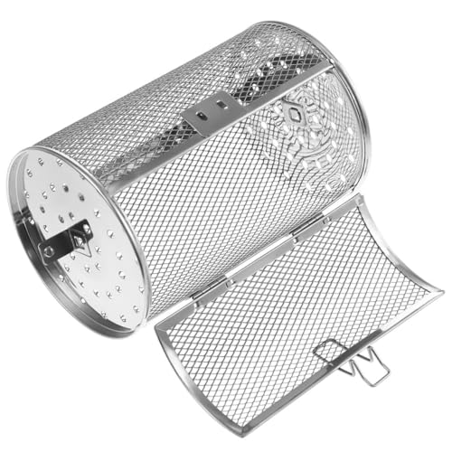OFFSCH Cesta Parrilla Giratoria de Acero Inoxidable para Horno y Freidora de Aire Canasta Metálica Rotativa para Asados Uniformes Resistente y Fácil de Limpiar Accesorios Barbacoa