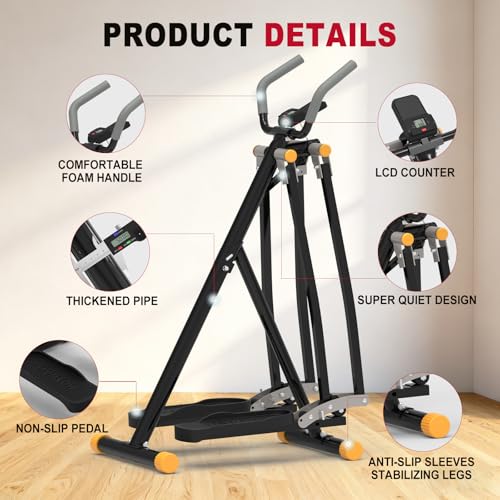 Image of HOTWAVE Space Walker Exercise Machine - Air Walker Elliptical Trainer for Home Use, with Foldable Design for an Aerobic Stepper and Cross Trainer Glider Exercise Machine for Men and Women