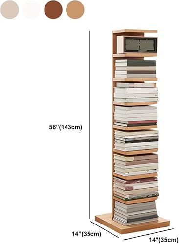 Miniatura 2 de LITFAD Moderno estante geométrico para libros con estantes rectangulares, estantería de madera para sala de estar, estantería de piso para oficina