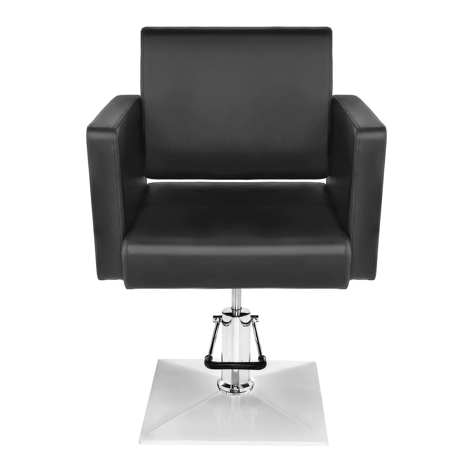 Physa Poltrona da Barbiere Sedia da Parrucchiere BEDFORD BLACK (Nero, Pelle Sintetica, Gommapiuma, Acciaio Cromato, 200 kg)