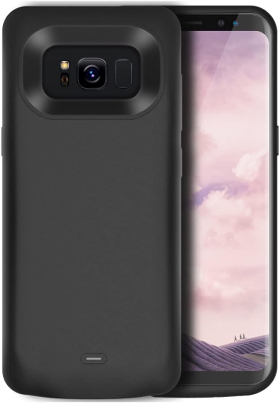 Battery Case for Samsung S8 - [50000mAh] Charging Case Extended Battery Rechargeable Battery Backup Power Bank Portable Charger Case for Galaxy S8 - Black, (XDL-188)