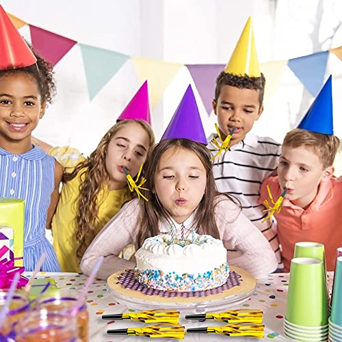 24Pcs Gold Noise Makers,Glitter Metallic Fringed Noise Maker,Party Horns Party Blowers Noisemakers,Musical Blowouts Whistle For Kids Birthday Baby Shower New Year Party Favor Supplies #TOP3