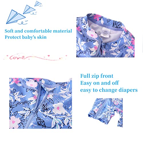 Image of UMELOK Baby Girl One Piece Swimsuit Infant Rash Guard Bathing Suit