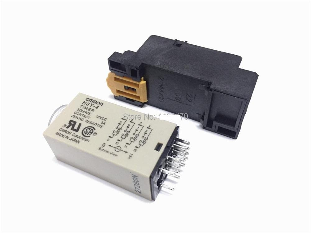 Relais 5 Sätze/Los H3Y-4 DC 12V 10S Einschaltverzögerung Zeitrelais 12VDC 10sec 0-10 Second 4PDT 14 Pins mit PYF14A Sockelsockel