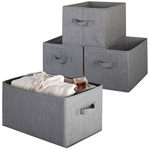Pomatree Large Storage Baskets 4 Pack Durable And Sturdy Storage Bins Cationic Fabric Organizing