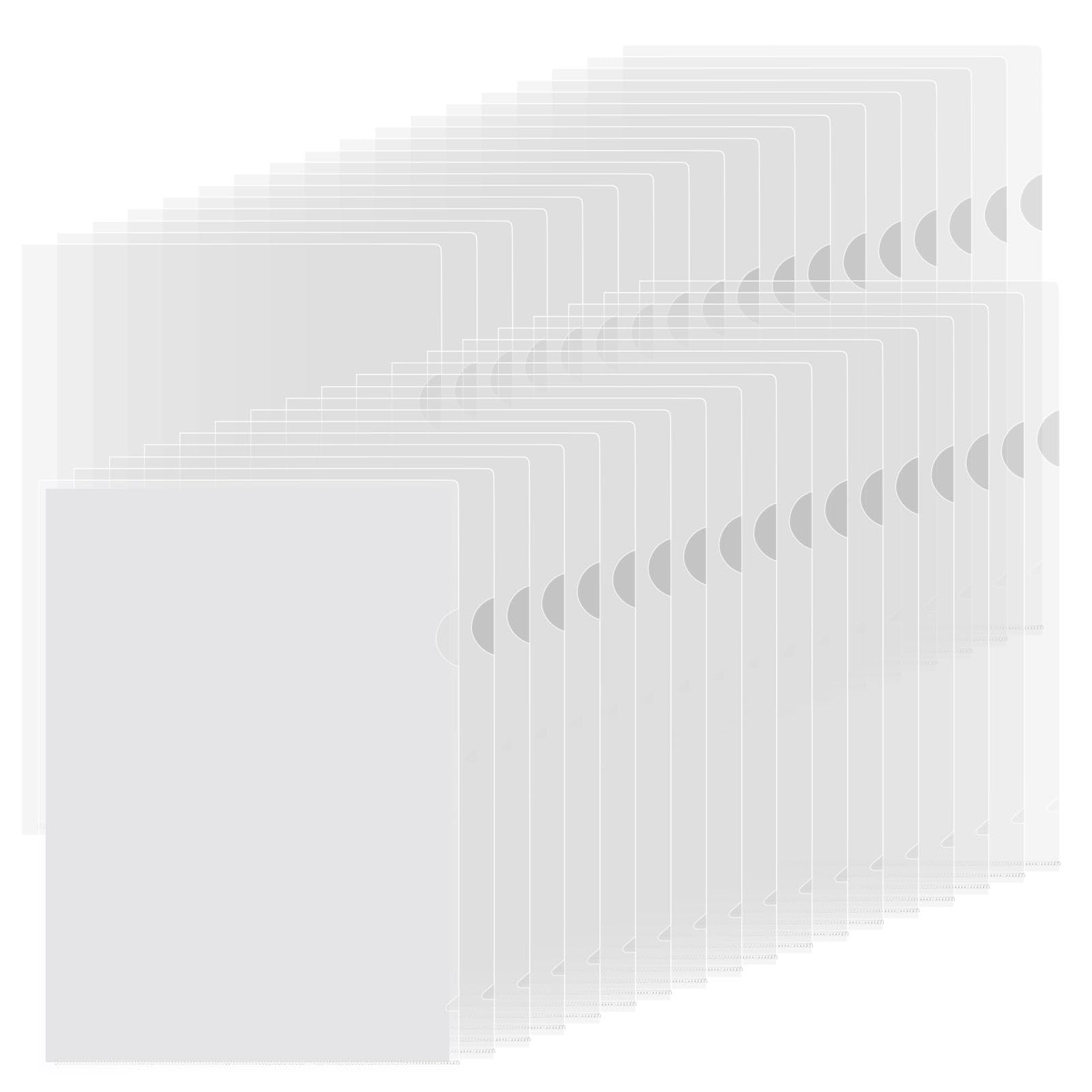 Lot de 60 pochettes transparentes A4, extra solides, 240 μ, avec 60 notes autocollantes, films transparents, pour classement de papier, dossiers, documents (60 pièces au format A4 transparent)