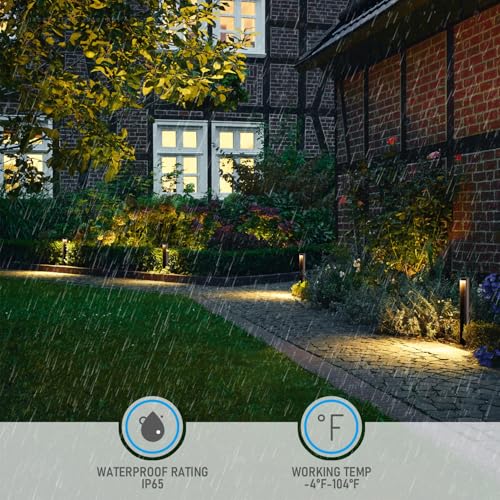 Image of LEONLITE 12-Pack 5CCT Anti-Glare Low Voltage Landscape Lights, 12-24V AC /DC