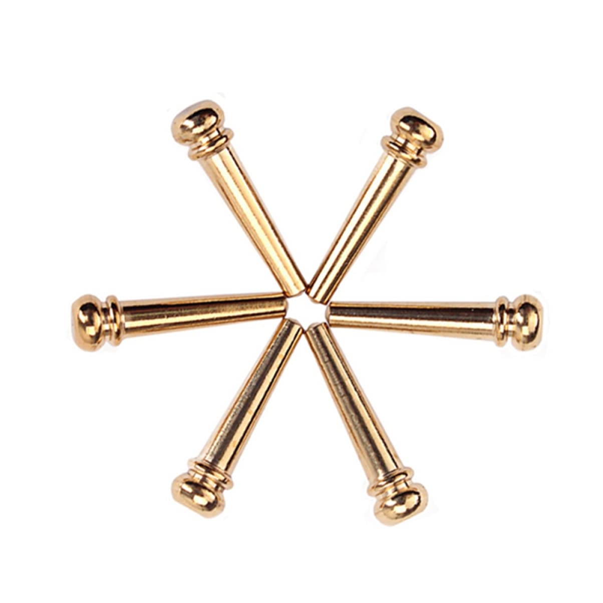 Yardwe 6pcs Brass Guitar Bridge String Studs for Acoustic Folk Guitars Durable Replacement Parts for Enhanced Tone Stability Pegs