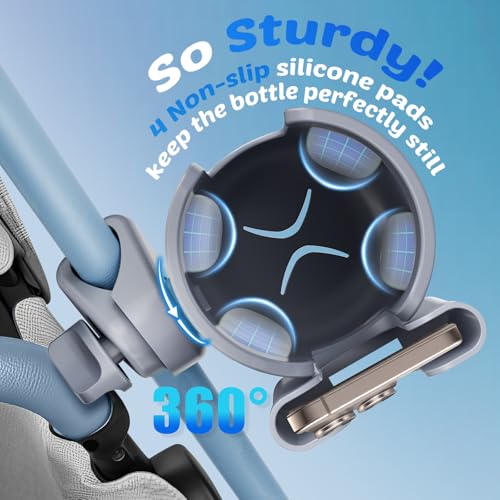 Image of 2-Pack Cup Holder for Walker: Wheelchair Cup Holder for Seniors and Adults | Bike /Rollator /Scooter /Golf Cart Stroller Accessories, Fits Uppababy, Nuna, Doona, Baby Travel Essentials, Gifts for New Mom