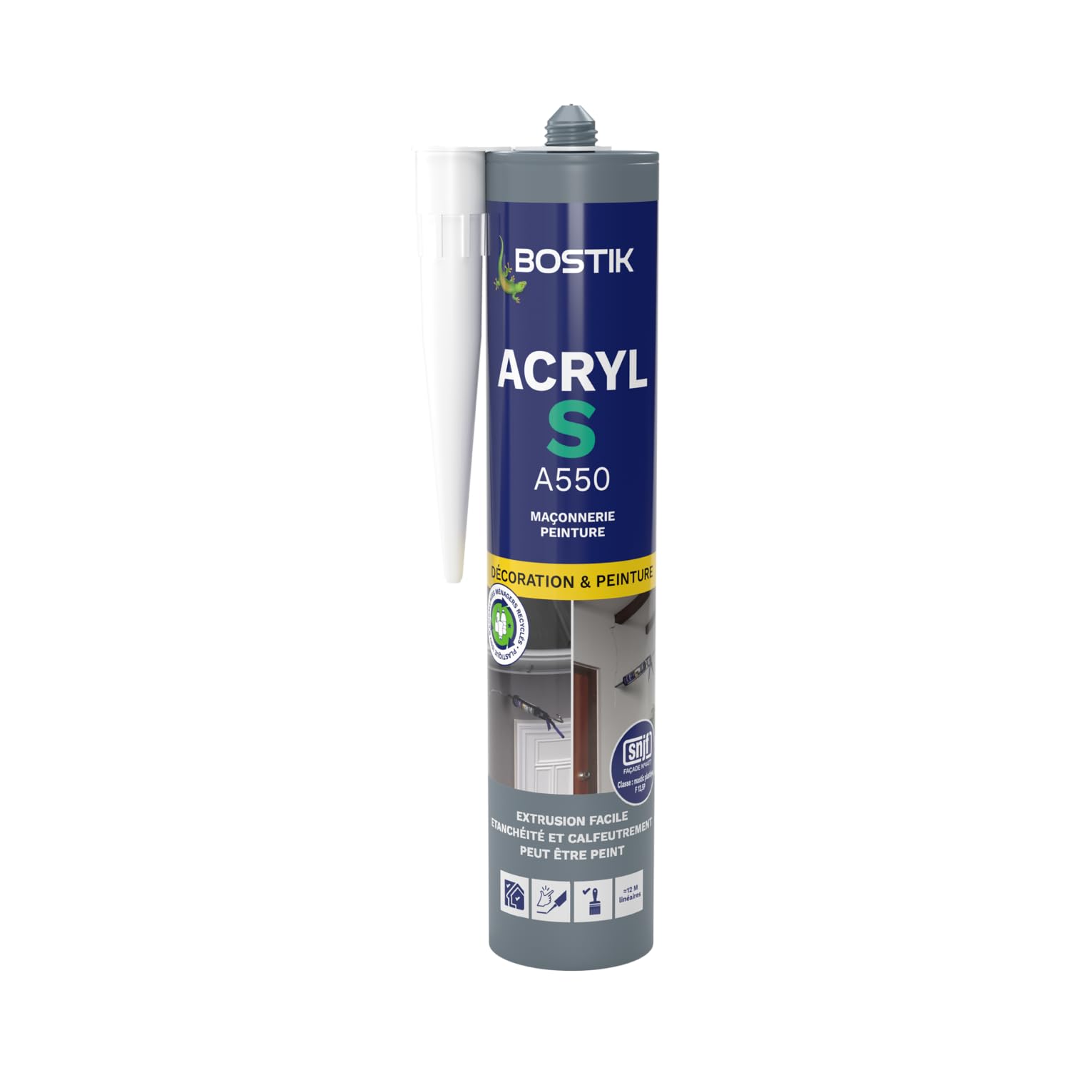 Bostik Acryl S – Mastic Acrylique – Intérieur & Extérieur – Fissures, Calfeutrement Et Joint – Tous Matériaux – Marron – Cartouche 310 ml