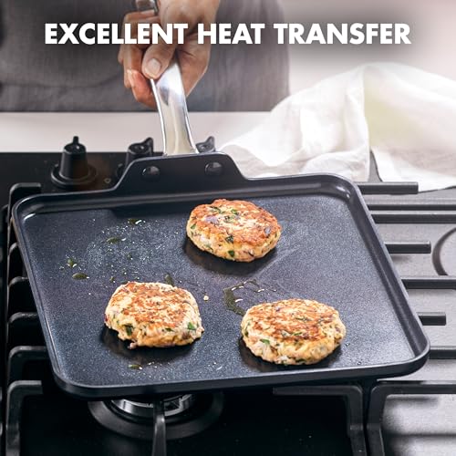 Image of GreenPan Prime Midnight Healthy Ceramic Nonstick, Griddle 11 inch, Black