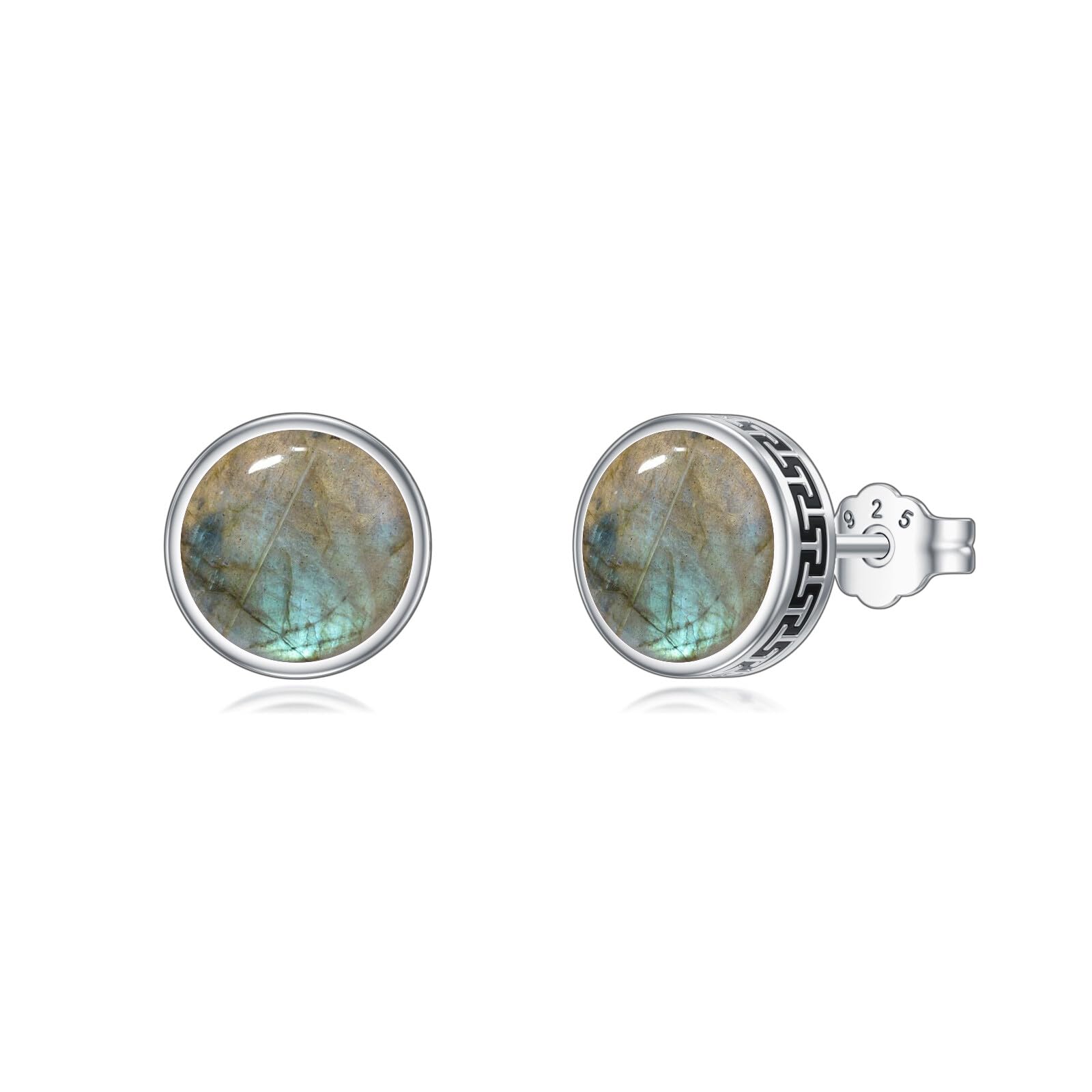 Orecchini da uomo in argento sterling 925 nero naturale onice nero orecchini da uomo con gioielli rotondi in vero onice nero per lui