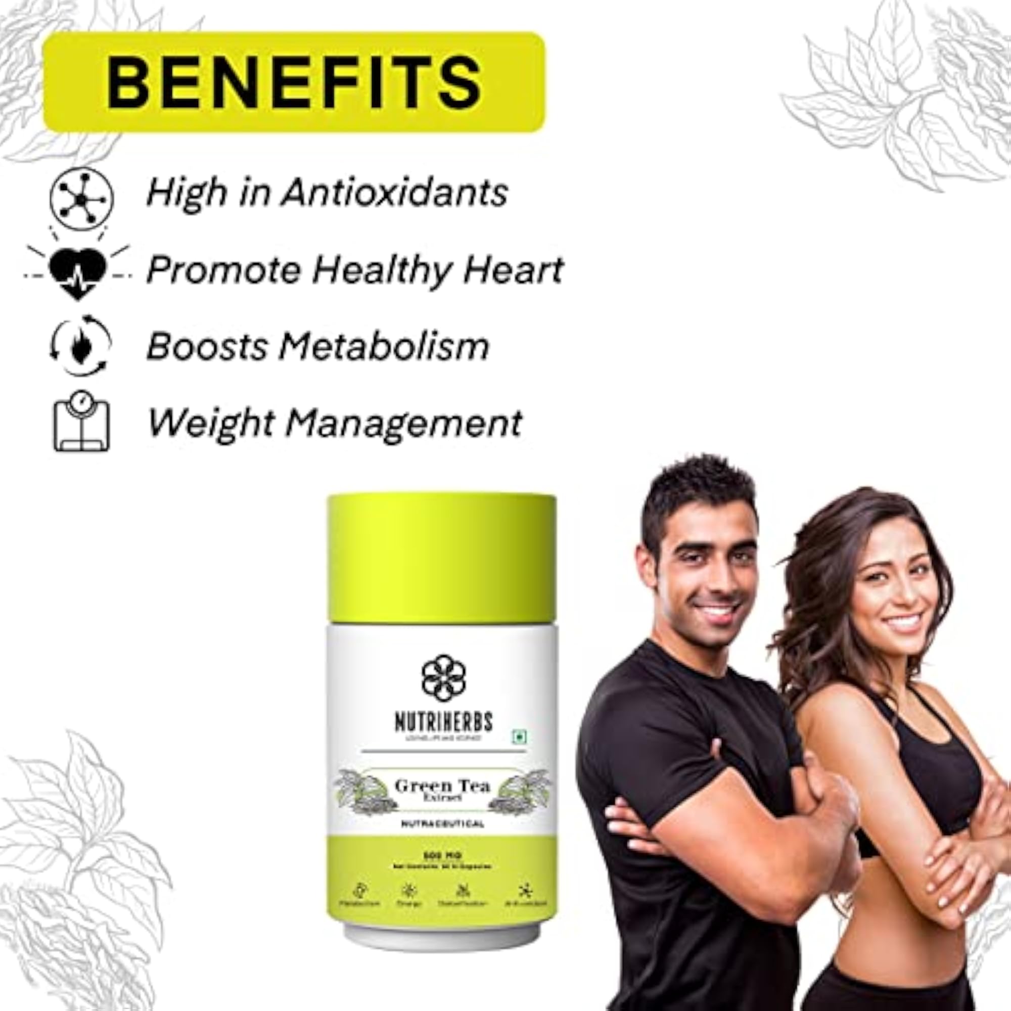Green Tea Extract Capsules 800mg, Herbal Weight Loss Supplement