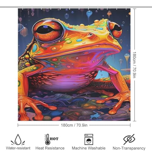 Rideau de douche grenouille polyester 183x183 rideau de bain imperméable lavable - 4